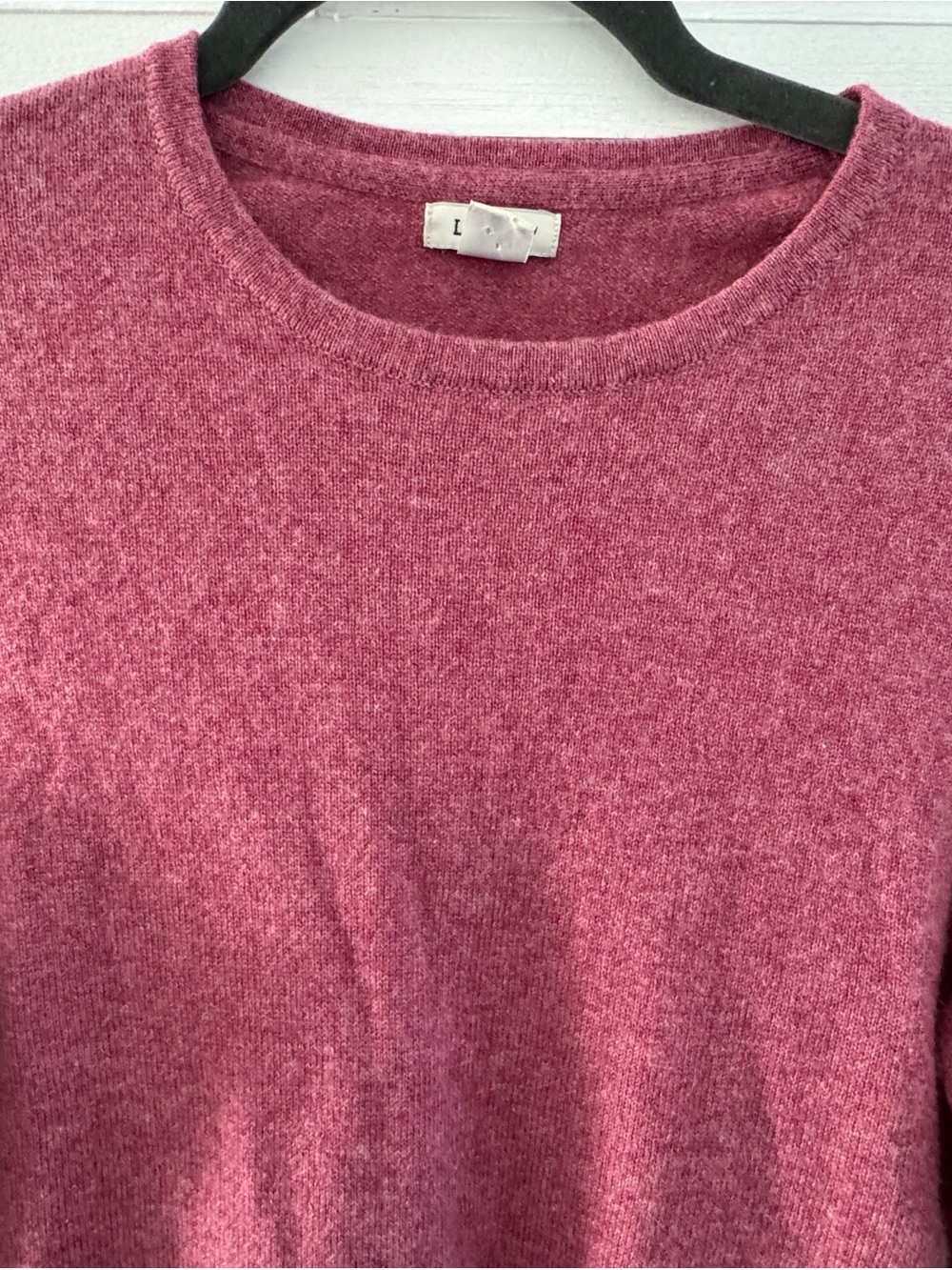 L.L. Bean Rose Pink Cashmere Crewneck Sweater - Picture 2 of 4
